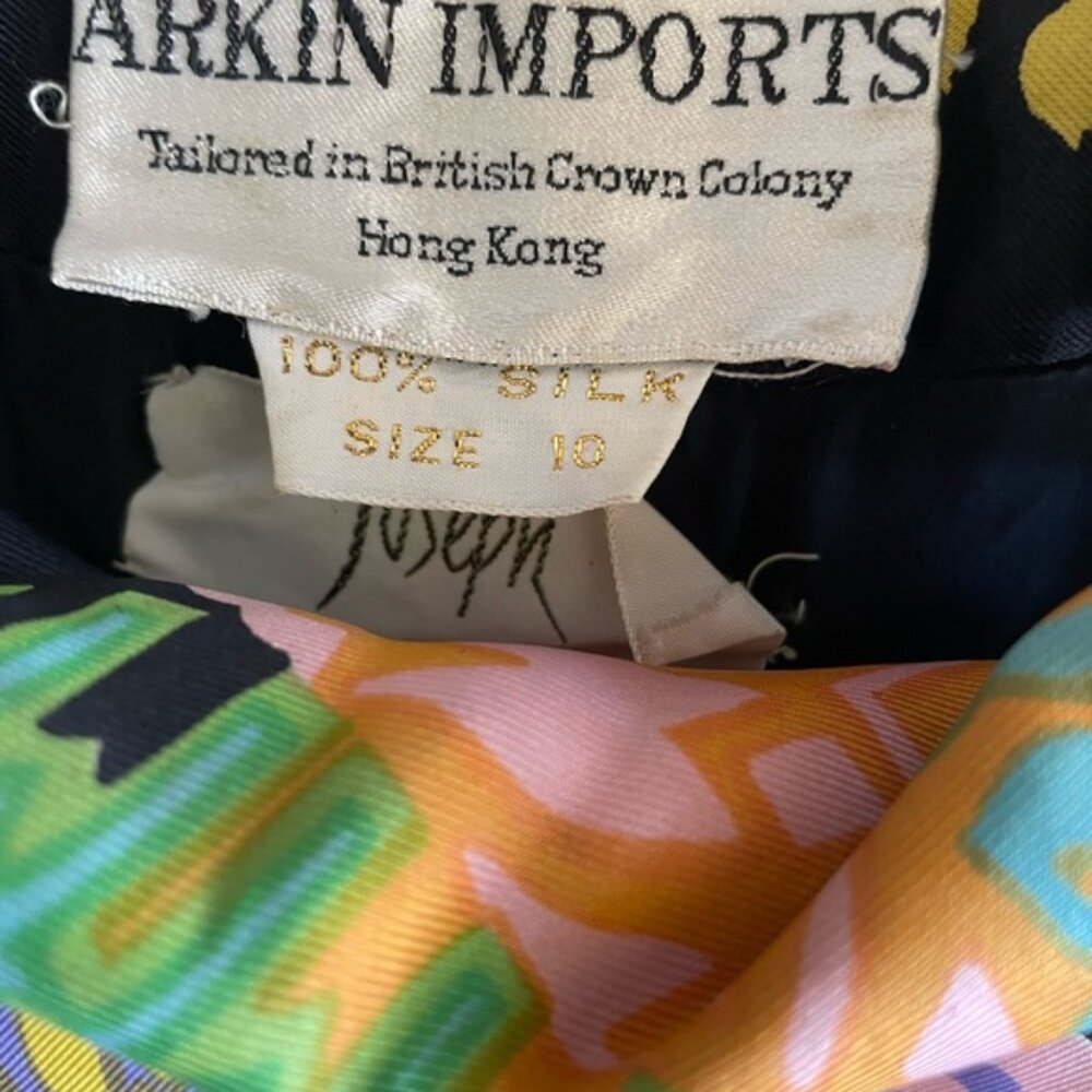 Arkin Imports British Crown Colony Hong Kong Silk Topper Coat Size 10 VTG - Picture 4 of 12